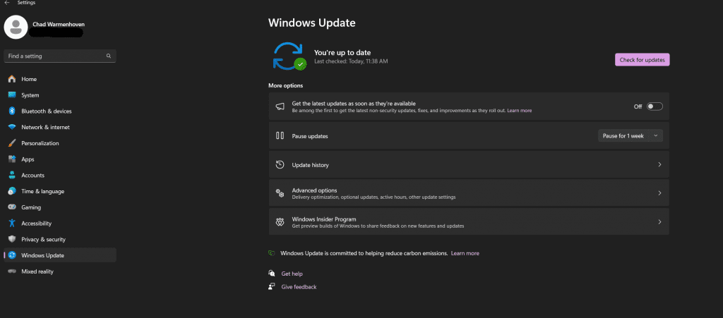 update windows